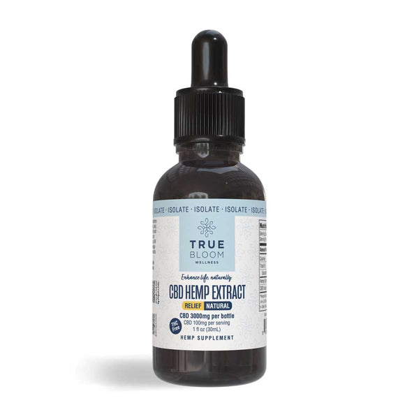 CBDオイル - Isolate, 6.7%（1000mg）/ 15ml  3個 Premium 3000mg Hemp Extract Isolate CBD Oil | True Bloom